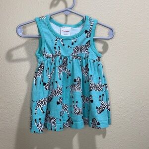 Hanna Andersson Size 3-6 months Turquoise Zebra Print dress